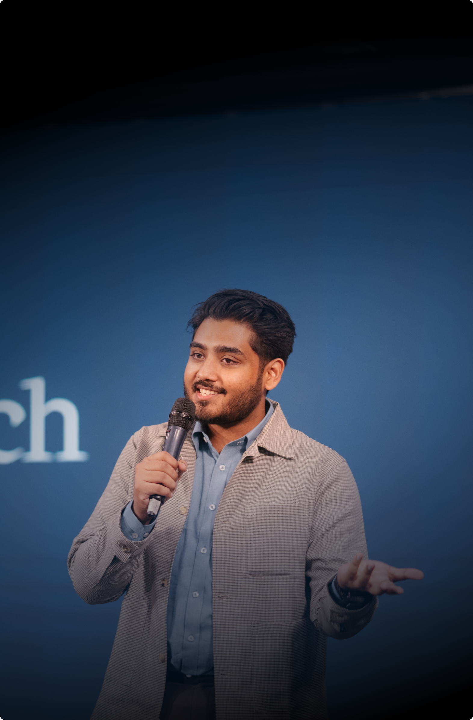 Mir Rezwan Navid speaking at a technology event