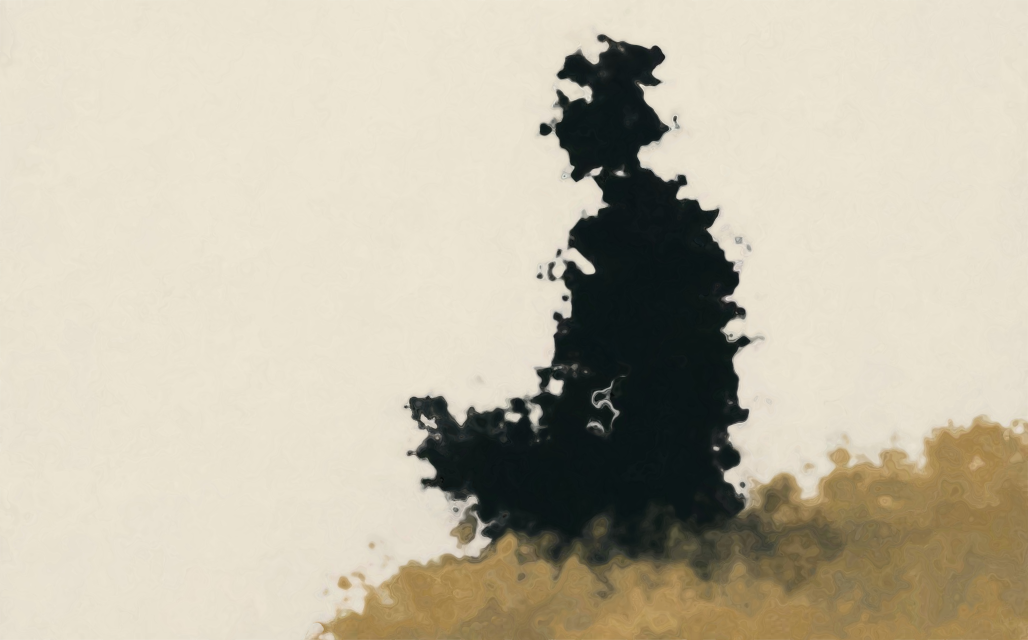 Distant tree beneath a warm sky